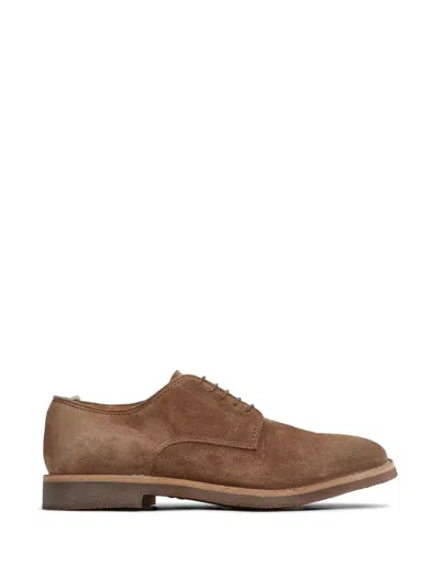Officine Creative Hopkins Suede Derby Shoes In Brown