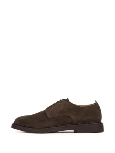 Officine Creative Hopkins Suede Lace-up Shoes In Brown
