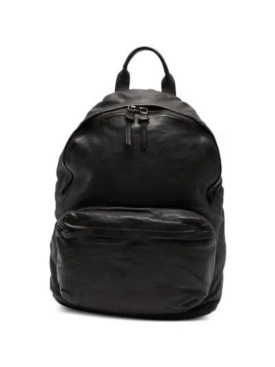 Officine Creative Ignis Leather Backpack In Black