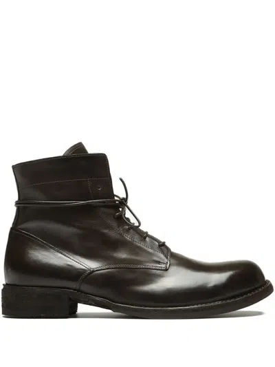 Officine Creative Ikon Lace-up Leather Boots In Black