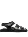 Officine Creative Interwoven Leather Sandals In Black