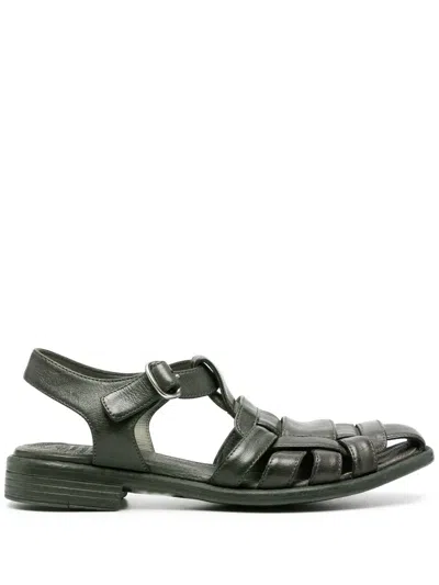 Officine Creative Interwoven Leather Sandals In Green