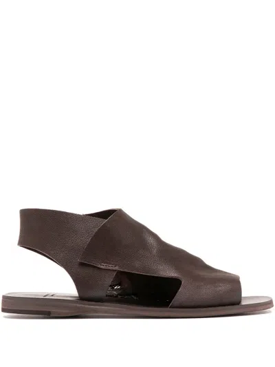 Officine Creative Itaca 033 Leather Slingback Sandals In Brown