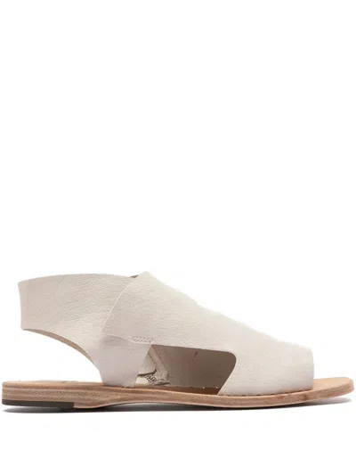 Officine Creative Itaca 033 Leather Zip Sandals In White