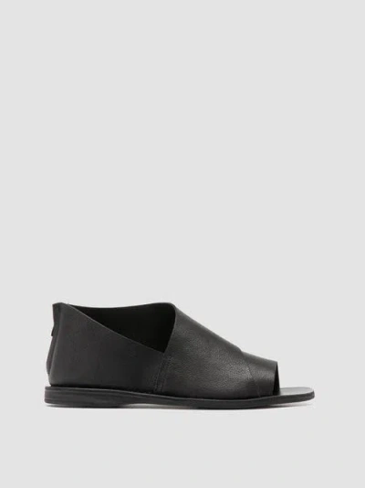 Officine Creative Itaca 046 Leather Peep-toe Shoes In Black
