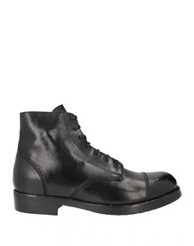 Officine Creative Italia Man Ankle Boots Black Size 12 Leather