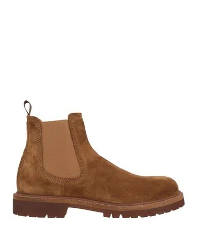 Officine Creative Italia Man Ankle Boots Camel Size 8 Leather In Beige