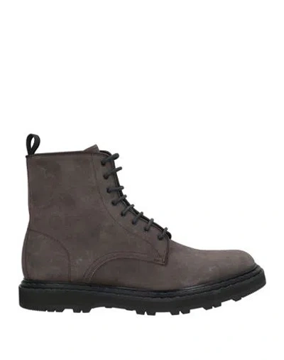 Officine Creative Italia Man Ankle Boots Charcoal Size 8 Soft Leather In Grey