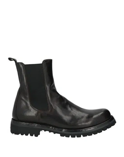 Officine Creative Italia Man Ankle Boots Dark Brown Size 7 Leather