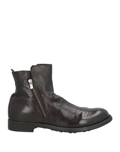 Officine Creative Italia Man Ankle Boots Dark Brown Size 8 Leather