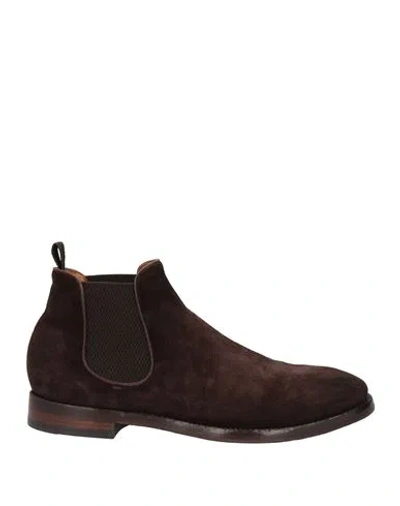 Officine Creative Italia Man Ankle Boots Dark Brown Size 9 Soft Leather