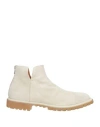 Officine Creative Italia Man Ankle Boots Off White Size 9 Leather In Neutral