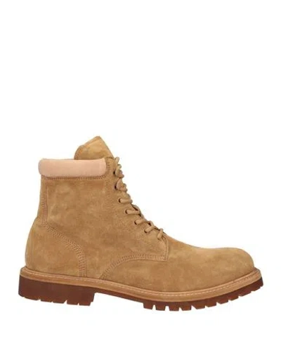 Officine Creative Italia Man Ankle Boots Sand Size 7 Leather In Neutral