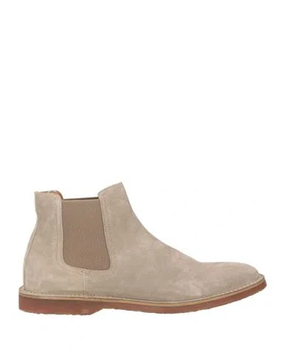 Officine Creative Italia Man Ankle Boots Taupe Size 9 Leather In Grey