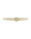 Officine Creative Italia Man Belt Cream Size 38 Soft Leather In White