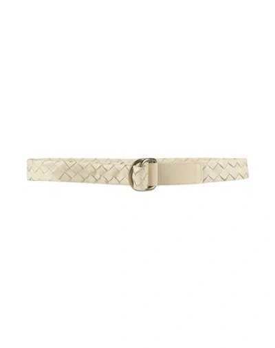 Officine Creative Italia Man Belt Cream Size 38 Soft Leather In White
