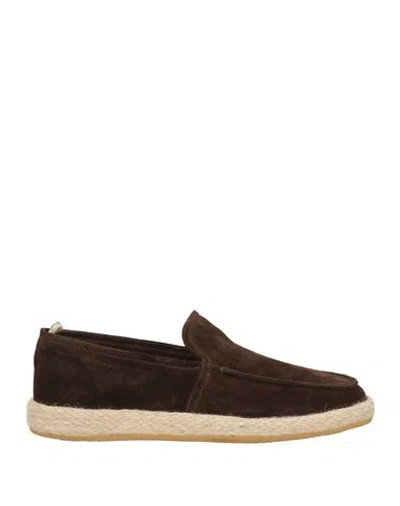 Officine Creative Italia Man Espadrilles Dark Brown Size 7 Leather