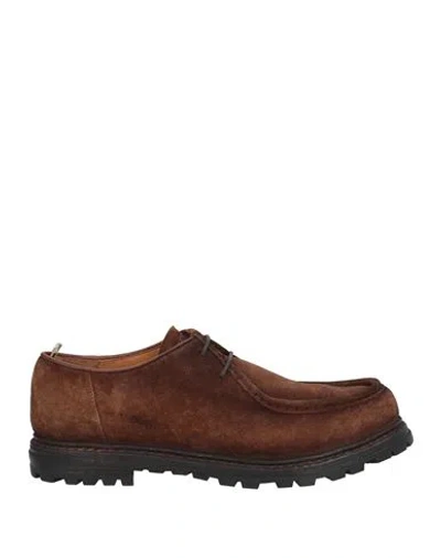 Officine Creative Italia Man Lace-up Shoes Dark Brown Size 7.5 Leather