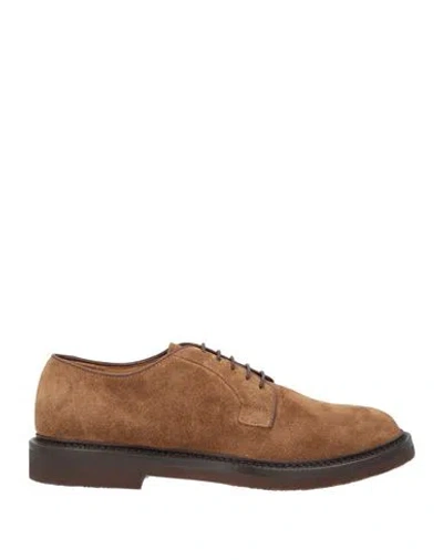 Officine Creative Italia Man Lace-up Shoes Camel Size 9 Leather In Beige