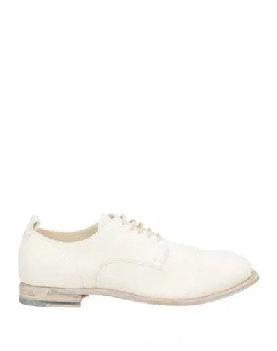 Officine Creative Italia Man Lace-up Shoes Ivory Size 8 Leather In White