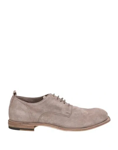 Officine Creative Italia Man Lace-up Shoes Taupe Size 9 Leather In Gray