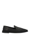 Officine Creative Italia Man Loafers Black Size 7 Leather In Black