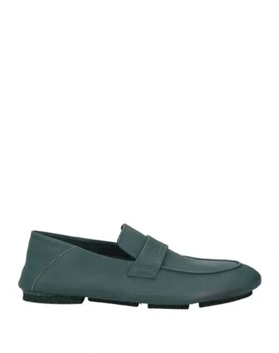 Officine Creative Italia Man Loafers Deep Teal Size 7 Leather In Green