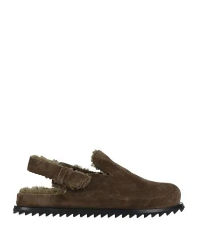 Officine Creative Italia Man Mules & Clogs Dark Green Size 9 Shearling
