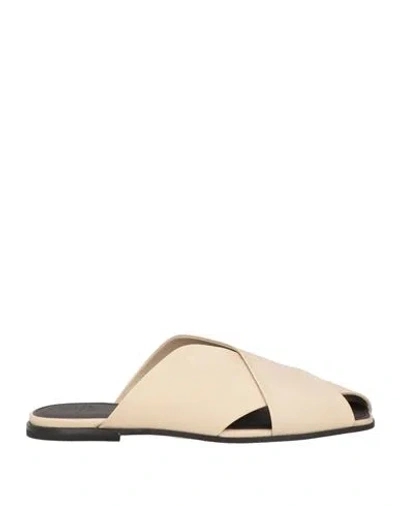 Officine Creative Italia Man Sandals Beige Size 9 Leather