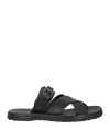 Officine Creative Italia Man Sandals Black Size 8 Leather In Black