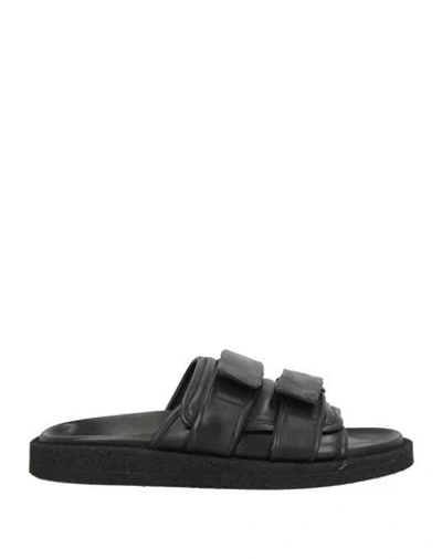 Officine Creative Italia Man Sandals Black Size 8.5 Leather