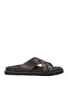 Officine Creative Italia Man Sandals Dark Brown Size 7 Leather In Brown