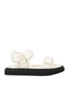 Officine Creative Italia Man Sandals Ivory Size 8 Soft Leather In White