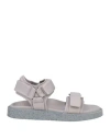 Officine Creative Italia Man Sandals Light Grey Size 6 Soft Leather In Grey