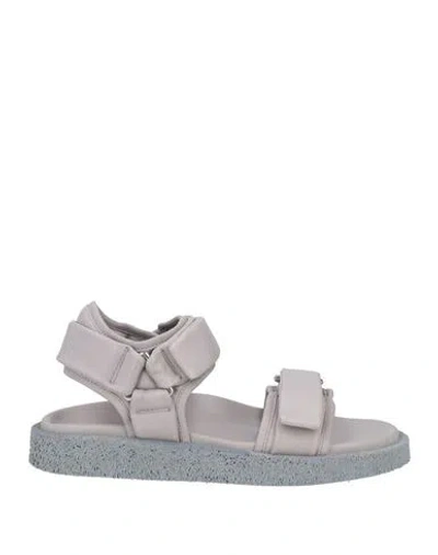Officine Creative Italia Man Sandals Light Grey Size 6 Soft Leather