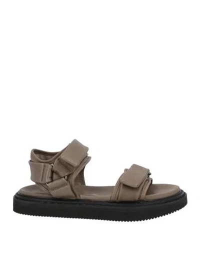 Officine Creative Italia Man Sandals Military Green Size 9 Soft Leather