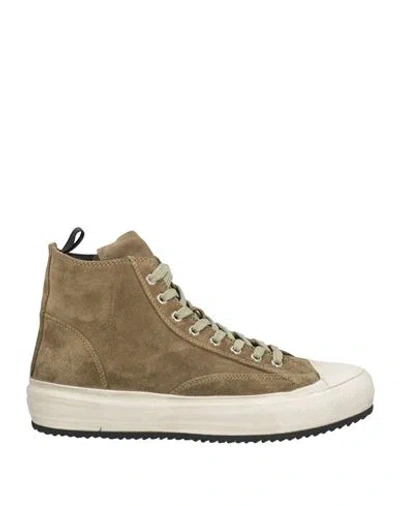 Officine Creative Italia Man Sneakers Military Green Size 7 Leather