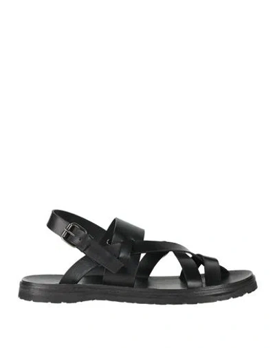 Officine Creative Italia Man Thong Sandal Black Size 9 Leather