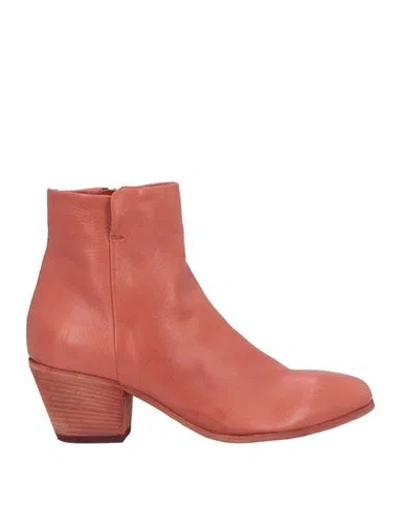 Officine Creative Italia Woman Ankle Boots Antique Rose Size 7.5 Leather In Pink