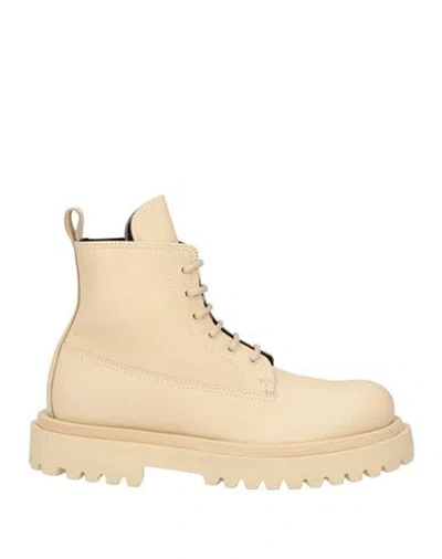 Officine Creative Italia Woman Ankle Boots Beige Size 8 Leather