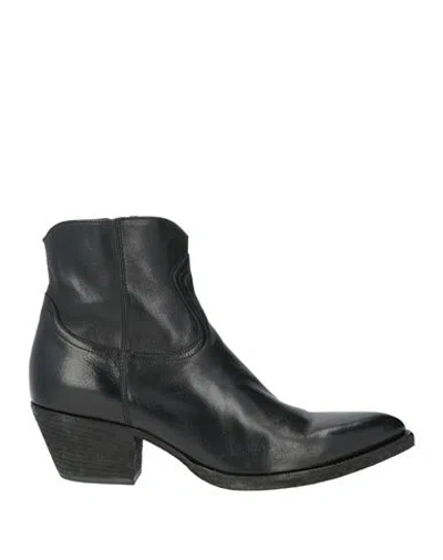 Officine Creative Italia Woman Ankle Boots Black Size 11 Leather