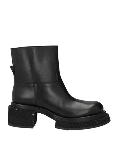 Officine Creative Italia Woman Ankle Boots Black Size 11 Leather
