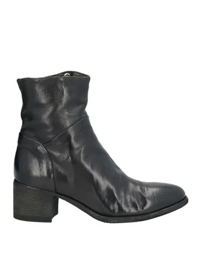 Officine Creative Italia Woman Ankle Boots Black Size 6 Leather