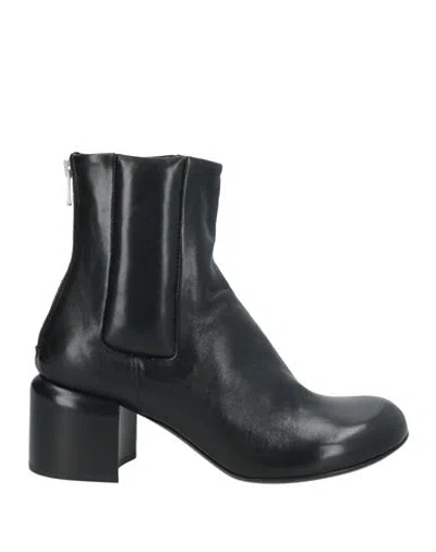 Officine Creative Italia Woman Ankle Boots Black Size 6 Leather