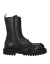 Officine Creative Italia Woman Ankle Boots Black Size 8 Leather In Black