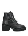 Officine Creative Italia Woman Ankle Boots Black Size 8 Leather