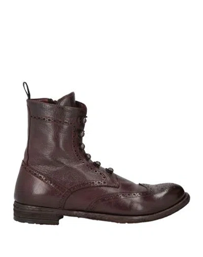 Officine Creative Italia Woman Ankle Boots Burgundy Size 8 Leather