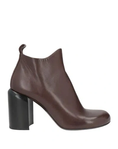 Officine Creative Italia Woman Ankle Boots Chocolate Brown Size 7 Leather