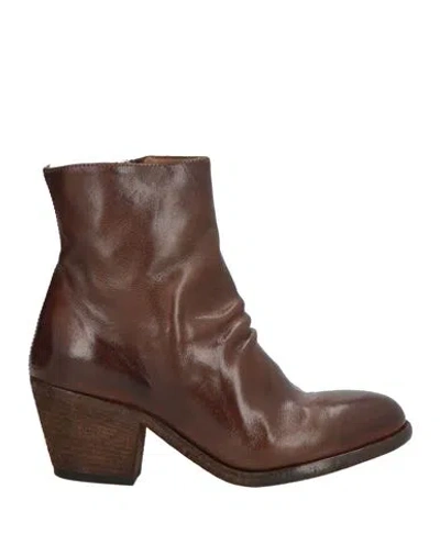 Officine Creative Italia Woman Ankle Boots Chocolate Brown Size 8 Leather
