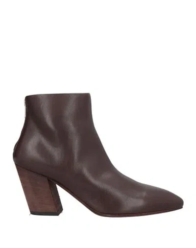 Officine Creative Italia Woman Ankle Boots Chocolate Brown Size 9 Leather